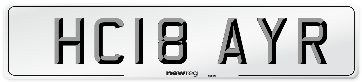 HC18 AYR Number Plate from New Reg